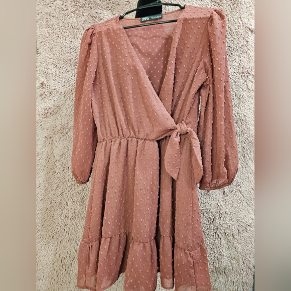 ZARA Dotted Mesh Romper Dress - Picture 4 of 15